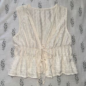 Open Front Lace Tie Top